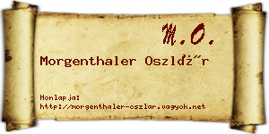 Morgenthaler Oszlár névjegykártya